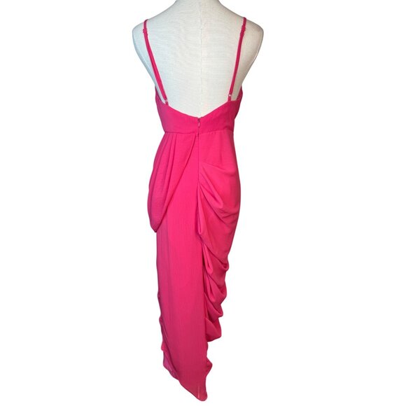 NWT Do+Be Small Hot Pink Sleeveless Ruched Draped Maxi Dress Polyester Lined - Picture 11 of 14